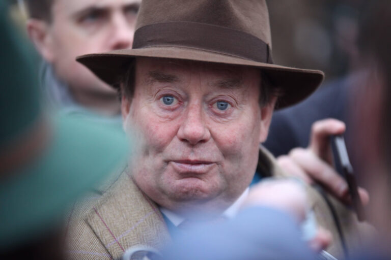 Nicky Henderson at Cheltenham Racecourse with Constitution Hill, credit: ReadHorseRacing media library