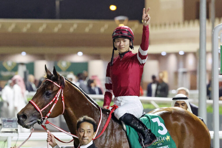 Forever Young with Ryusei Sakai after winning the Saudi Cup in Riyadh