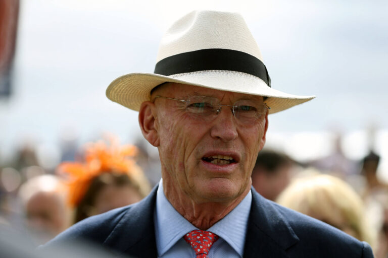 John Gosden, trainer of Field Of Gold, at York Races. Image credit: media library.