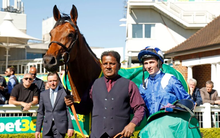 Raaheeb and Rossa Ryan after winning the Sandown Classic Trial, image source Shadwell