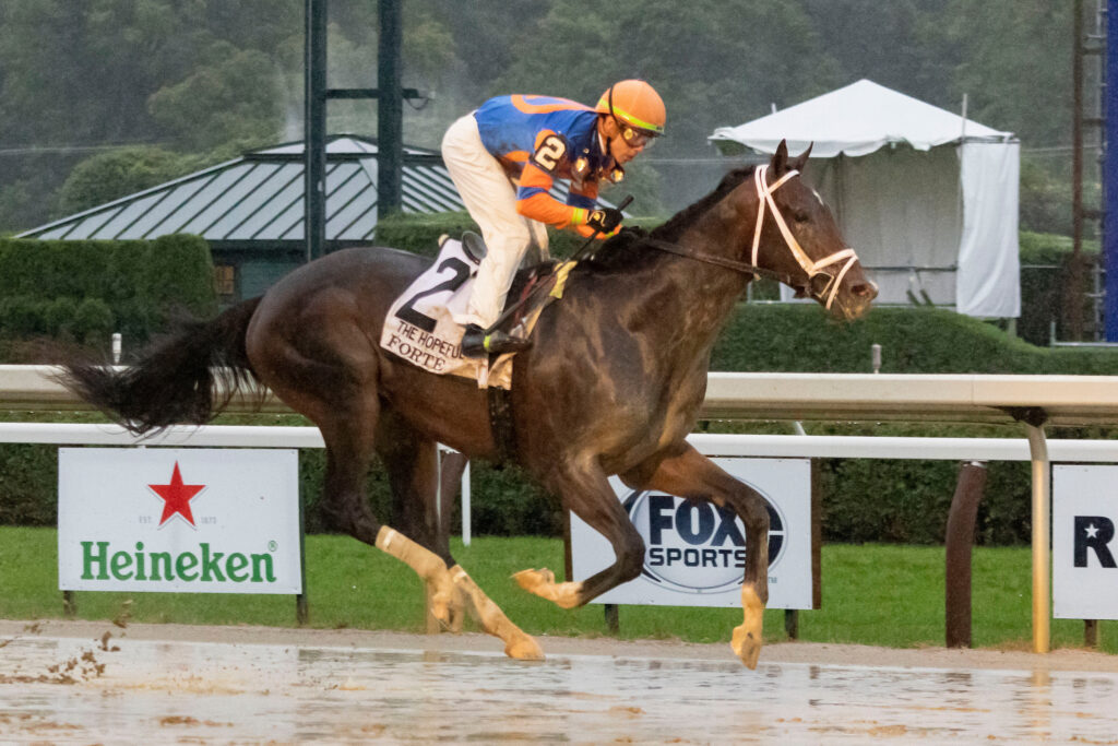 Forte wins the 2022 Hopeful Stakes at Saratoga Race Course. Credit: Eclipse Sportswire via America's Best Racing