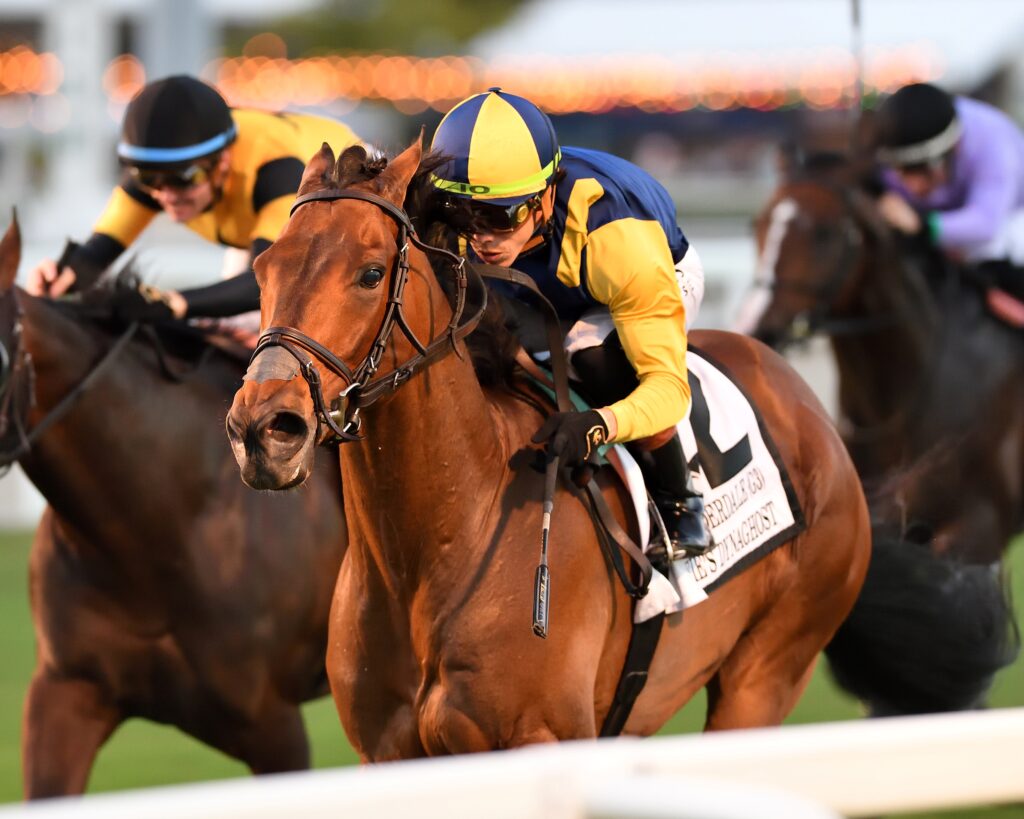 Wolfie's Dynaghost wins the 2025 Fort Lauderdale Stakes at Gulfstream Park. Credit: Coglianese Photos