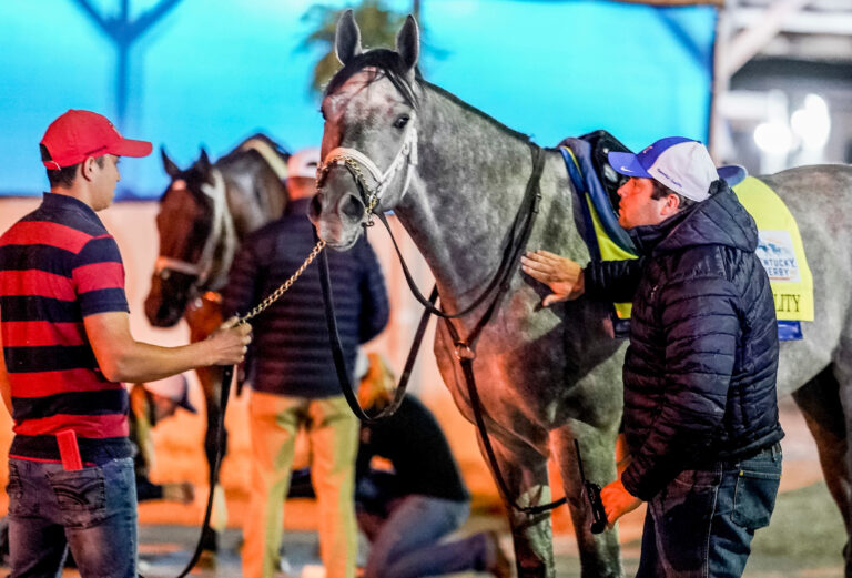 Trainer Brad Cox at Churchill Downs. Credit: Eclipse Sportswire / America's Best Racing.